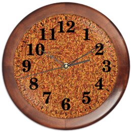 Заказать часы для офиса в Москве. Часы круглые из дерева Корица от Vadim Koval - готовые дизайны и нанесение принтов.