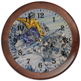 Заказать часы для офиса в Москве. Часы круглые из дерева Скорость от rikart - готовые дизайны и нанесение принтов.