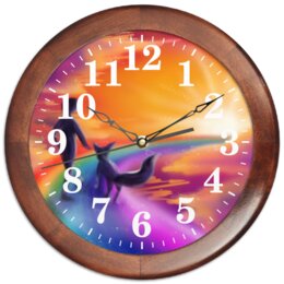 Заказать часы для офиса в Москве. Часы круглые из дерева Радужный Путь от Дана Столыпина - готовые дизайны и нанесение принтов.