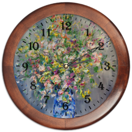 Заказать часы для офиса в Москве. Часы круглые из дерева Август от rikart - готовые дизайны и нанесение принтов.