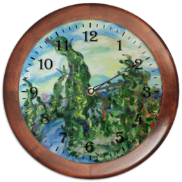 Заказать часы для офиса в Москве. Часы круглые из дерева Ветер от rikart - готовые дизайны и нанесение принтов.