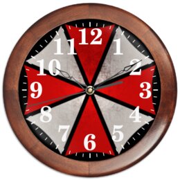 Заказать часы для офиса в Москве. Часы круглые из дерева Umbrella от GeekFox  - готовые дизайны и нанесение принтов.