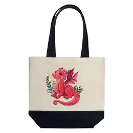 Заказать сумку в Москве. Шоппер Красный дракон от tigerda  - готовые дизайны и нанесение принтов.