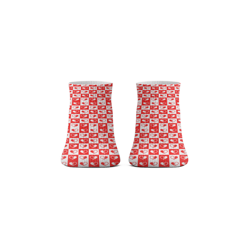 Заказать носки в Москве. Носки короткие сердчки от queen  - готовые дизайны и нанесение принтов.