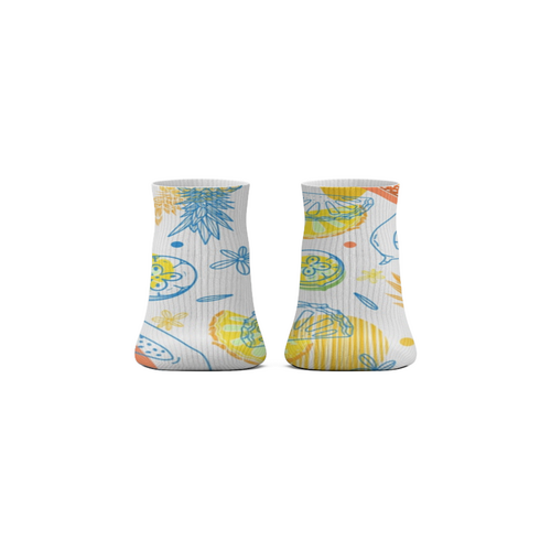 Заказать носки в Москве. Носки короткие Фрукты от YellowCloverShop - готовые дизайны и нанесение принтов.