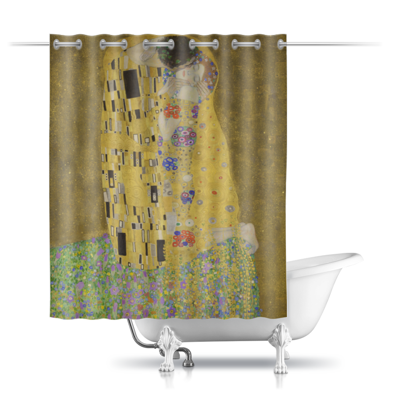 Printio Шторы в ванную Поцелуй (картина климта) printio шторы в ванную комсомольский поцелуй