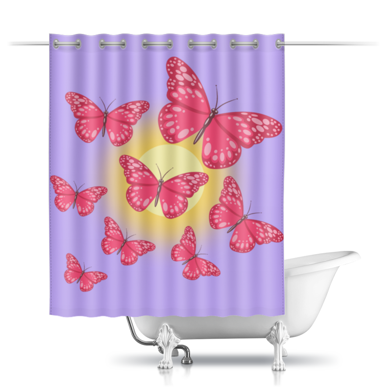 Printio Шторы в ванную Бабочки printio шторы в ванную кружевные бабочки