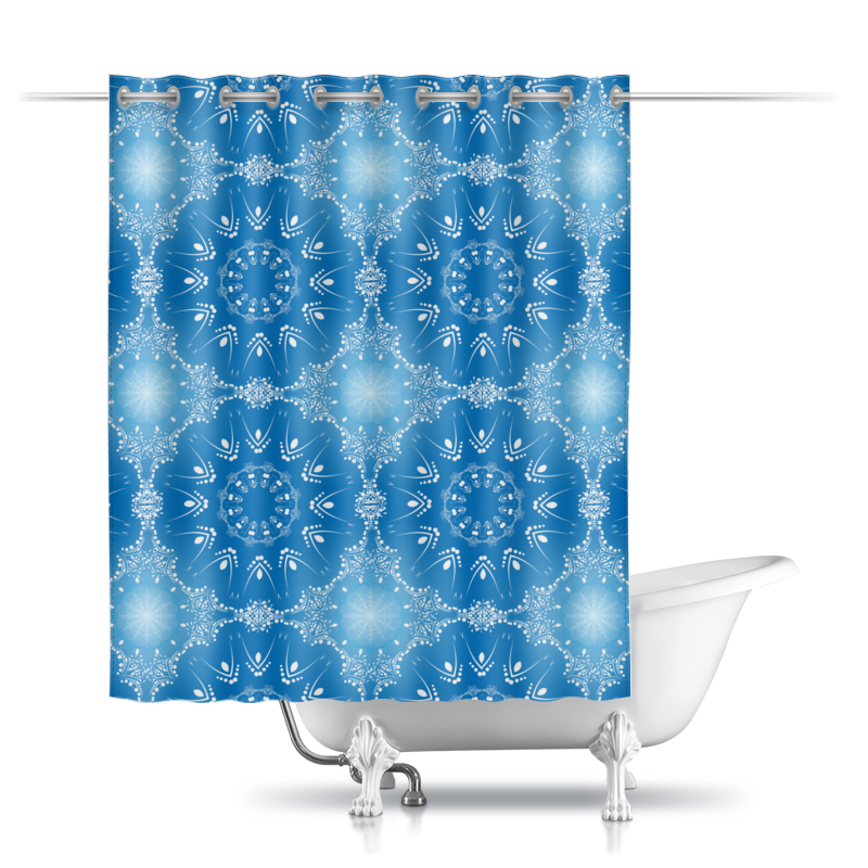 Printio Шторы в ванную Голубой узор printio шторы в ванную прохладные сладости