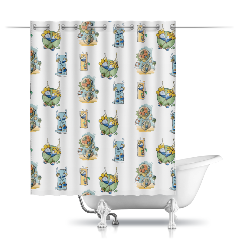 Printio Шторы в ванную Цветочные узоры mix printio шторы в ванную голубые узоры для ванной