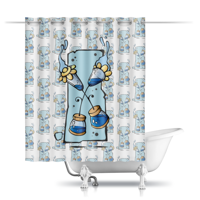 Printio Шторы в ванную Цветочные узоры 2 printio шторы в ванную голубые узоры для ванной