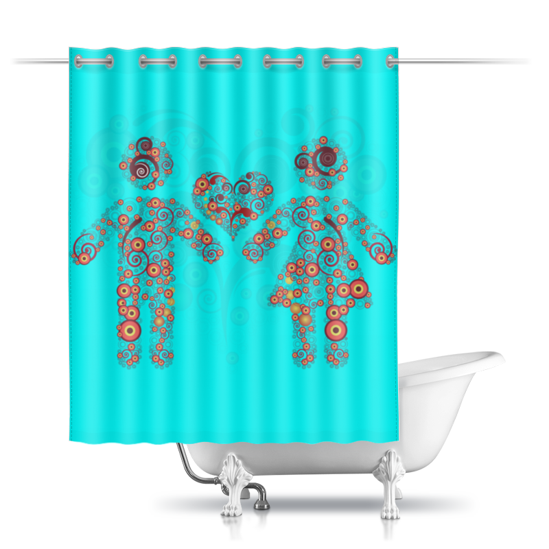 Printio Шторы в ванную Парочка printio шторы в ванную веселые пузырьки