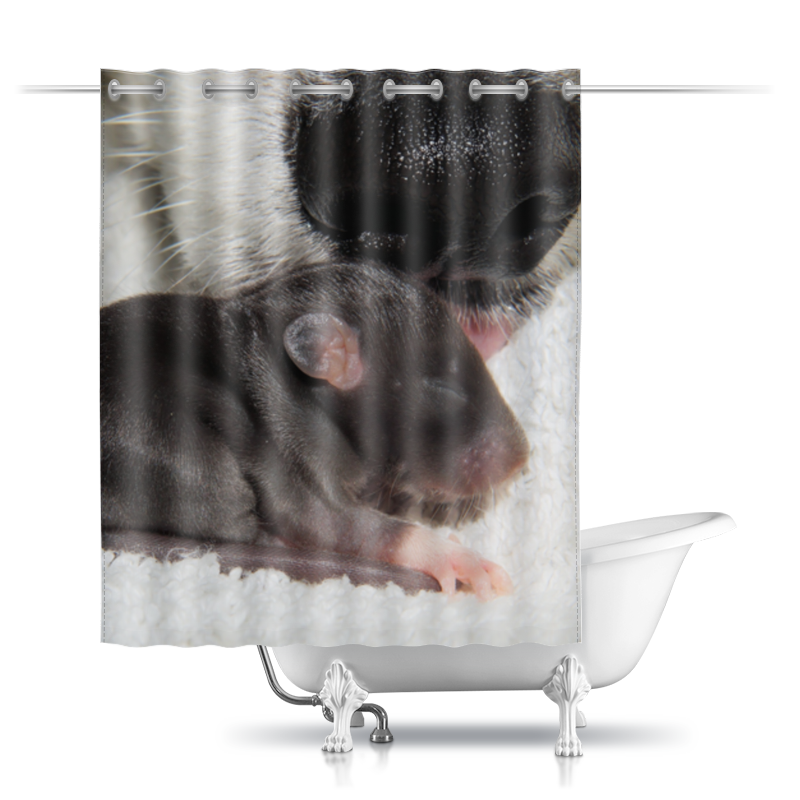 Printio Шторы в ванную Крыса символ 2020 года printio конверт средний с5 крыса символ 2020 года