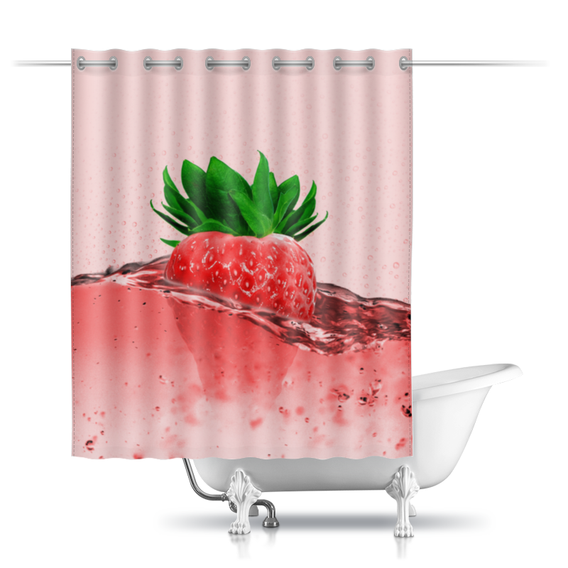 Printio Шторы в ванную Клубничное настроение printio шторы в ванную розовое настроение