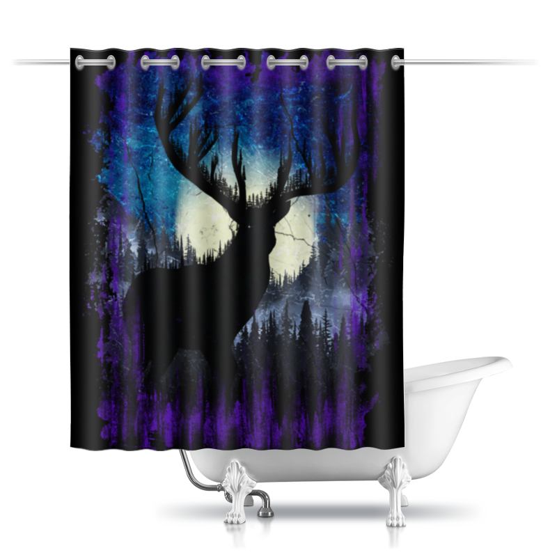 Printio Шторы в ванную Evil eyes custom 3d wallpaper mural simple small fresh deer virgin forest big tree landscape painting background wall