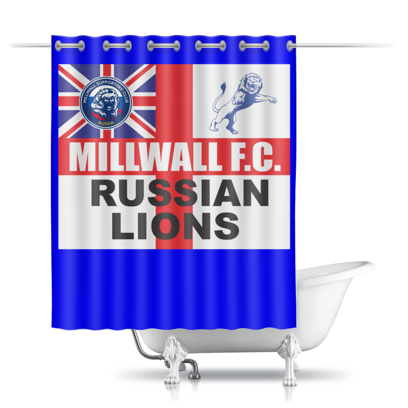 Printio Шторы в ванную Millwall msc bath curtain printio обложка для паспорта millwall russian lions passport