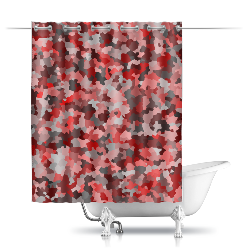 Printio Шторы в ванную Серо-красненькие кристаллики printio шторы в ванную серо красненькие кристаллики