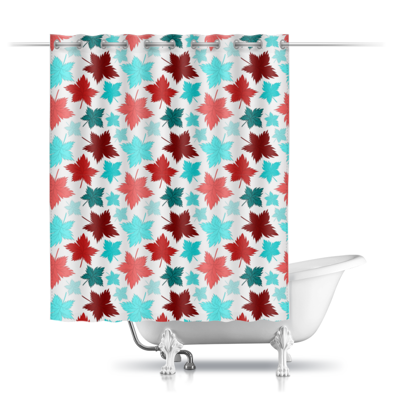 Printio Шторы в ванную Кленовые листья - цветной яркий узор printio шторы в ванную кленовые листья бордо