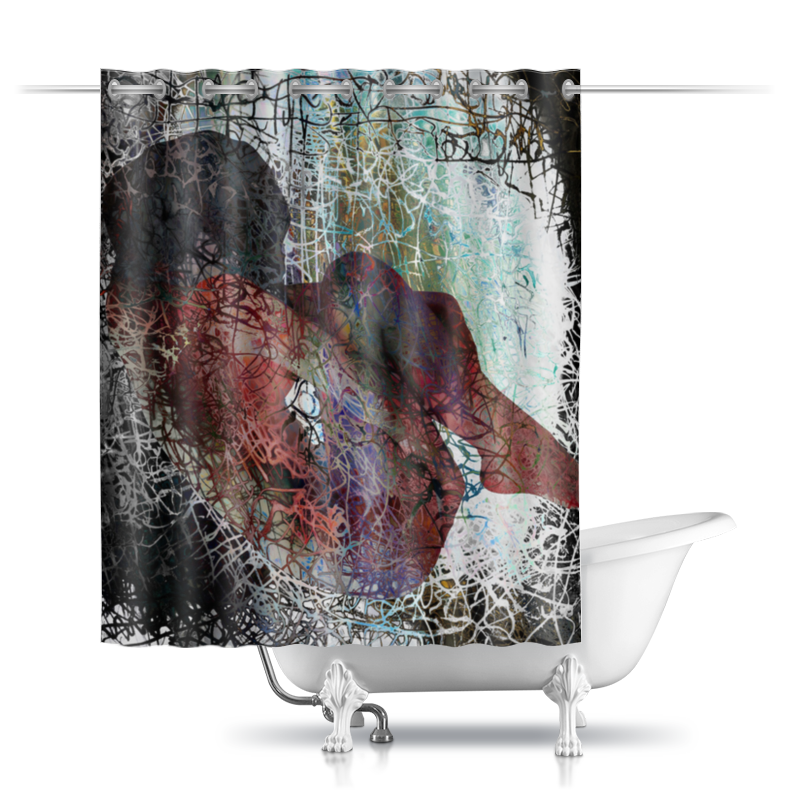 printio шторы в ванную знойный цветок из серии полуденный луг Printio Шторы в ванную Падение из хаоса