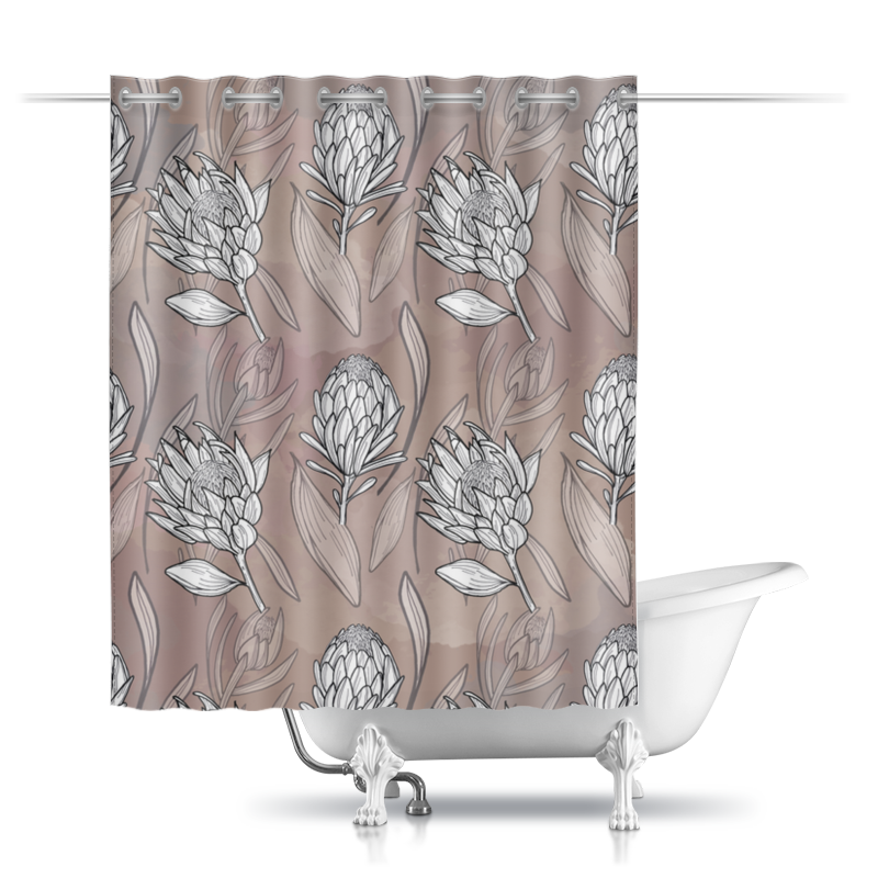 printio шторы в ванную знойный цветок из серии полуденный луг Printio Шторы в ванную Протея