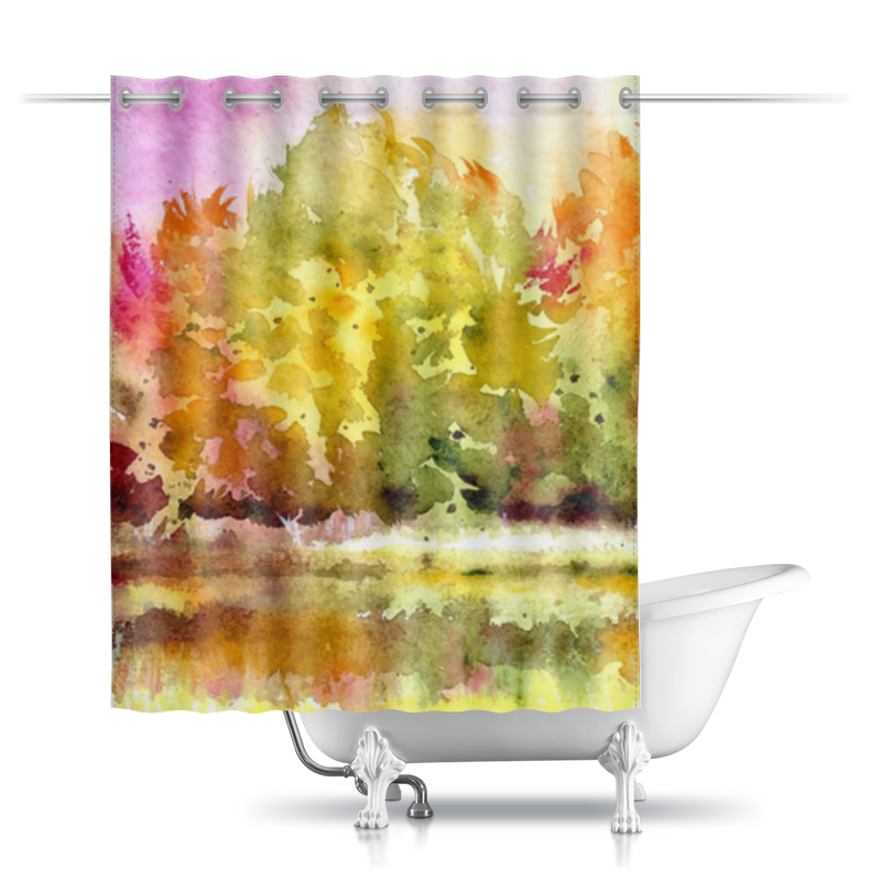 Printio Шторы в ванную Осенний лес printio шторы в ванную абстрактный