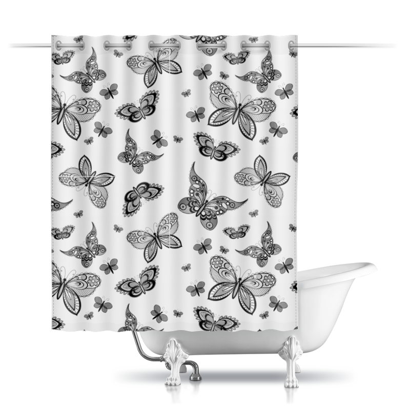 Printio Шторы в ванную Кружевные бабочки printio шторы в ванную кружевные бабочки