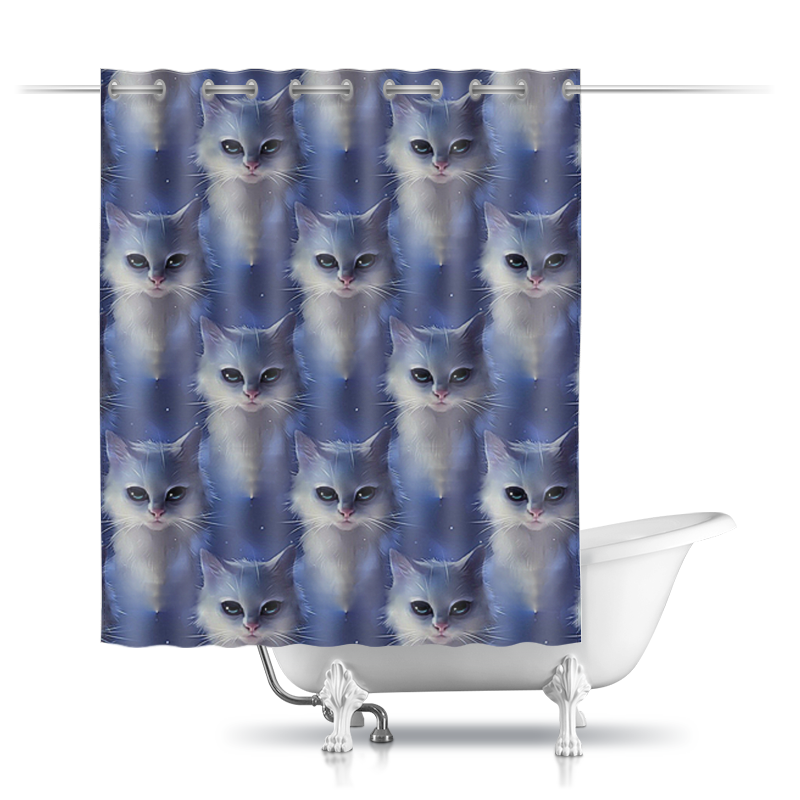 Printio Шторы в ванную Кошки. магия красоты printio шторы в ванную смешные кошки