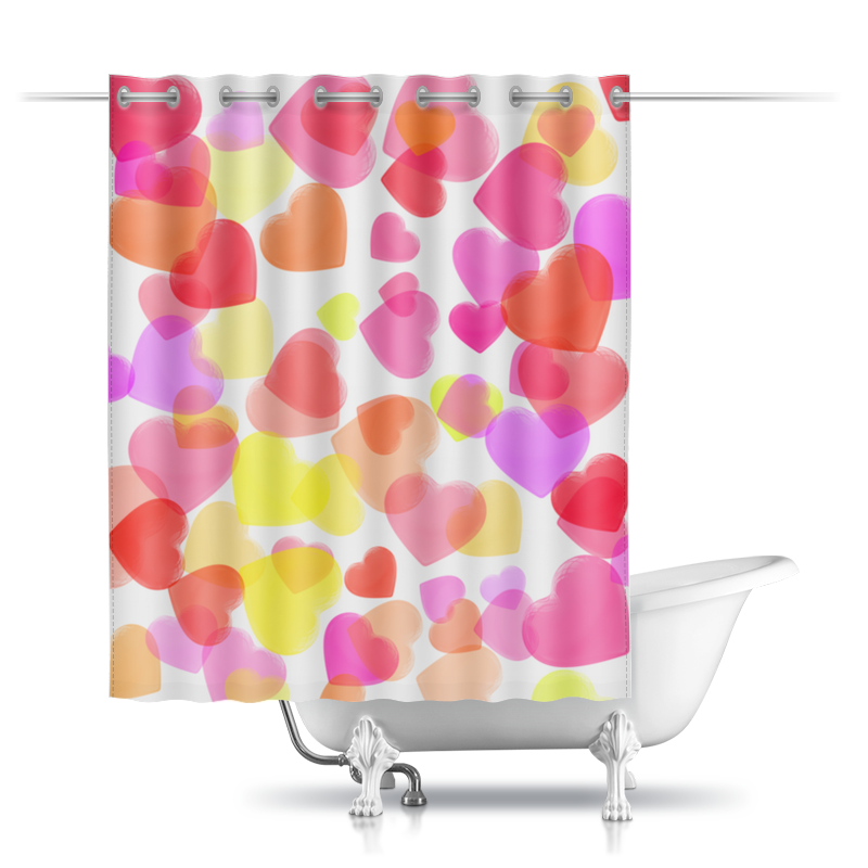 Printio Шторы в ванную Водопад из разноцветных сердец printio шторы в ванную розовая паутина сердец