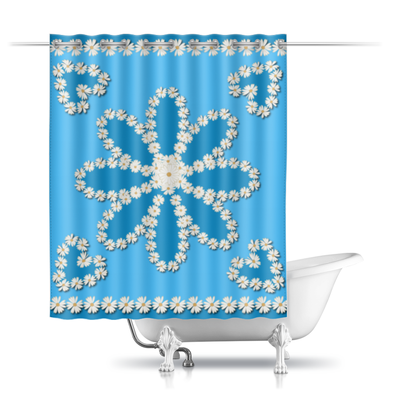 Printio Шторы в ванную Для ванной ромашки printio шторы в ванную голубые узоры для ванной