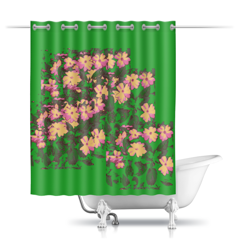printio шторы в ванную чайки на восходе Printio Шторы в ванную Цветы на удачу