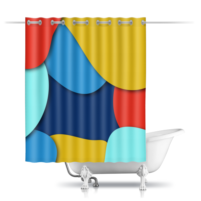 Printio Шторы в ванную Разноцветная абстракция printio шторы в ванную яркая абстракция