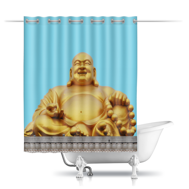 Printio Шторы в ванную Статуя будды и небо printio шторы в ванную статуя будды и небо