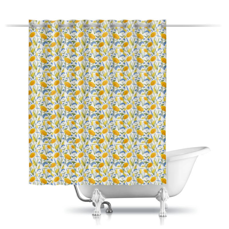 Printio Шторы в ванную Цветы printio шторы в ванную голубые узоры для ванной