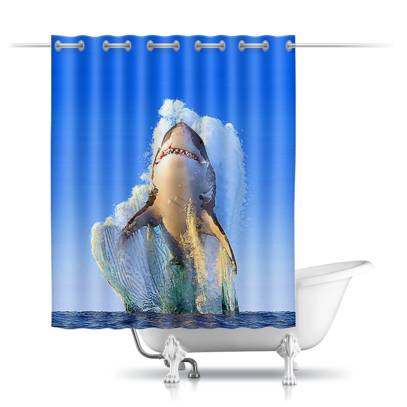 Printio Шторы в ванную Shark design
