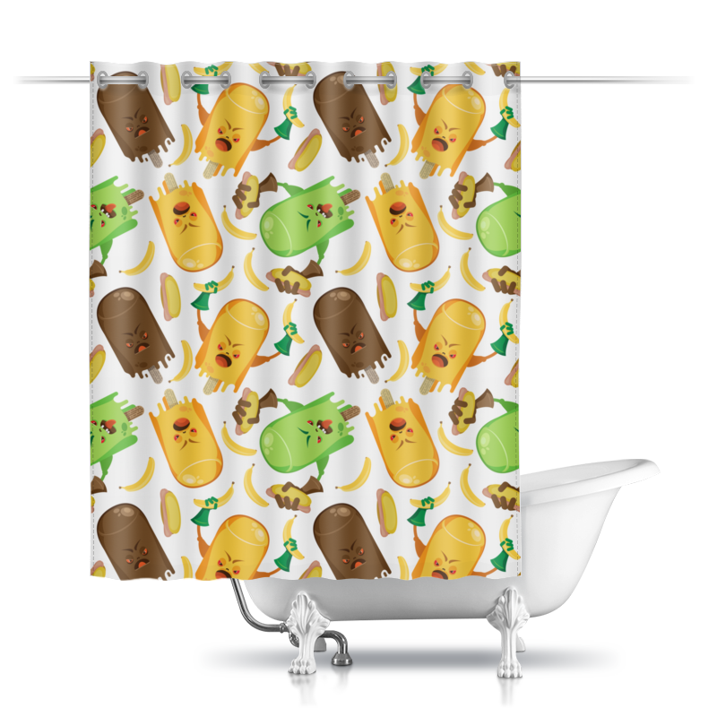 Printio Шторы в ванную Злобные мороженки. printio флаг 150×100 см злобные мороженки