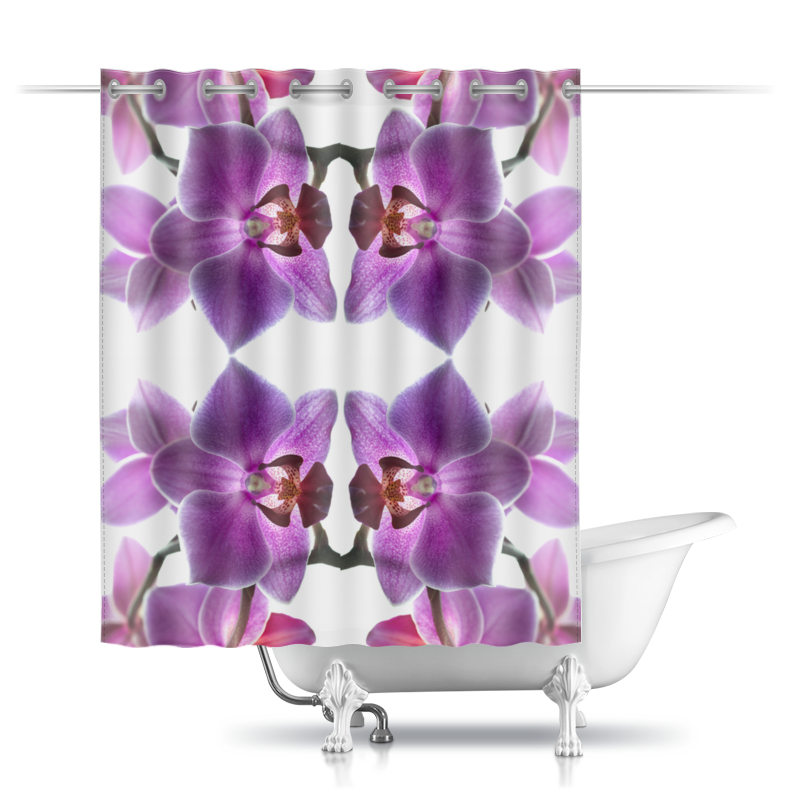 printio шторы в ванную знойный цветок из серии полуденный луг Printio Шторы в ванную Орхидея