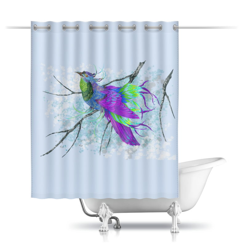 Printio Шторы в ванную Сиреневая птица printio шторы в ванную бабочки фэнтези
