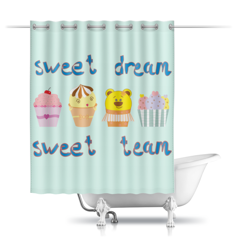 Printio Шторы в ванную Sweet dream - sweet team