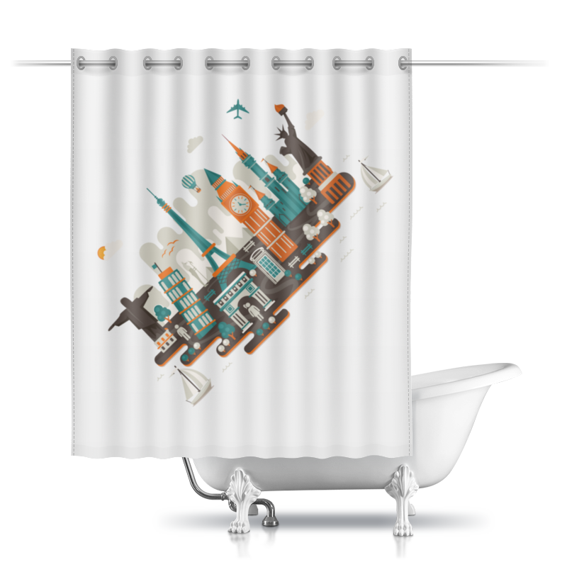 модульная картина пизанская башня в тоскане40x40 Printio Шторы в ванную Серия: всюдубуду