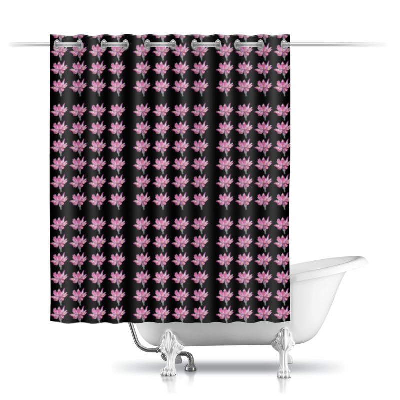 printio шторы в ванную знойный цветок из серии полуденный луг Printio Шторы в ванную Цветок лотоса
