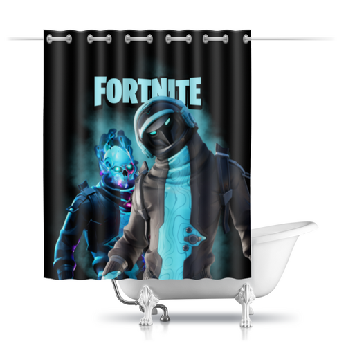 Заказать штору для ванных комнат в Москве. Шторы в ванную FORTNITE от geekbox - готовые дизайны и нанесение принтов.