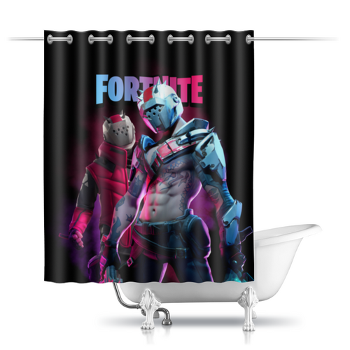Заказать штору для ванных комнат в Москве. Шторы в ванную FORTNITE от geekbox - готовые дизайны и нанесение принтов.