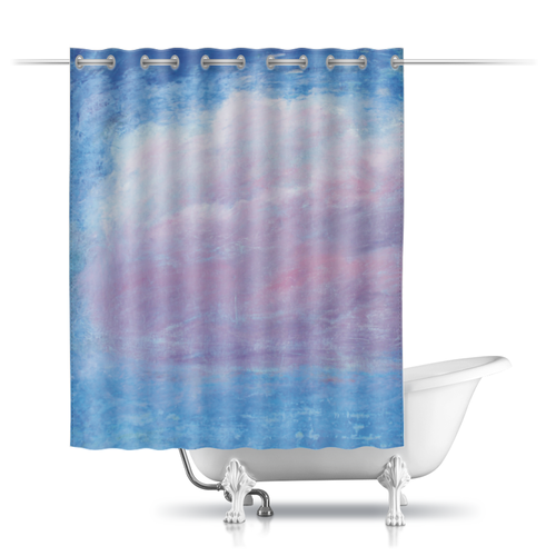 Заказать штору для ванных комнат в Москве. Шторы в ванную Розовое облако на небе от khlele@mail.ru - готовые дизайны и нанесение принтов.