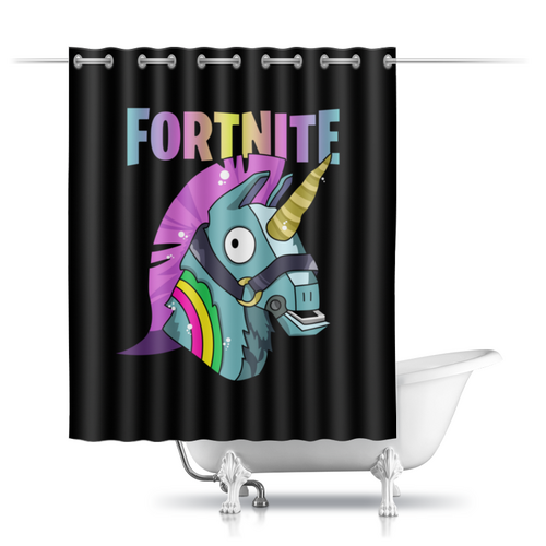 Заказать штору для ванных комнат в Москве. Шторы в ванную FORTNITE от geekbox - готовые дизайны и нанесение принтов.