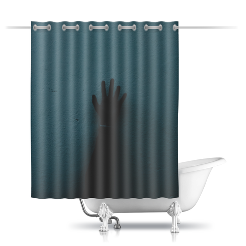 Заказать штору для ванных комнат в Москве. Шторы в ванную Страшновато от Наталья Чернова - готовые дизайны и нанесение принтов.