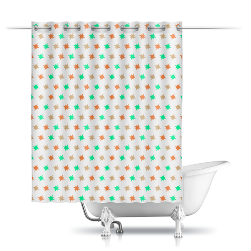 Заказать штору для ванных комнат в Москве. Шторы в ванную Звезды от valezar - готовые дизайны и нанесение принтов.