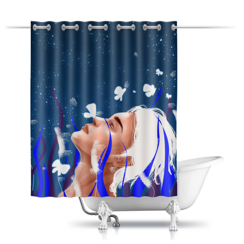 Заказать штору для ванных комнат в Москве. Шторы в ванную Light от Дана Столыпина - готовые дизайны и нанесение принтов.