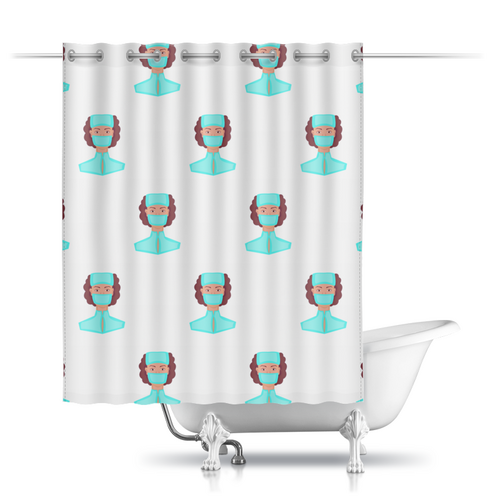 Заказать штору для ванных комнат в Москве. Шторы в ванную Медсестра в маске от Stil na yarkosti - готовые дизайны и нанесение принтов.