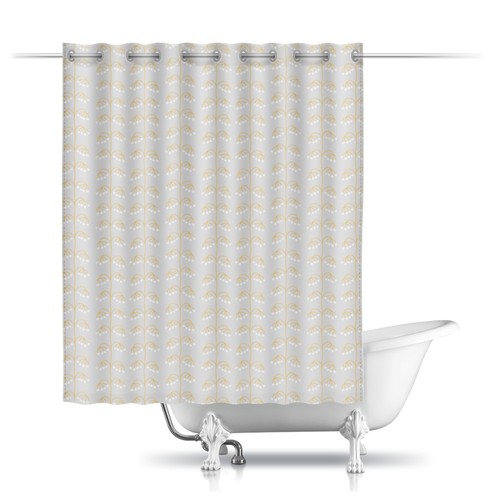 Заказать штору для ванных комнат в Москве. Шторы в ванную Утро из серии "Полуденный луг" от Kate Soaha - готовые дизайны и нанесение принтов.