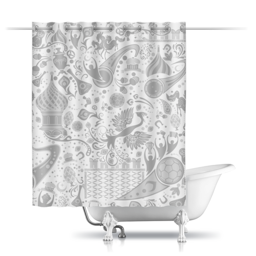Заказать штору для ванных комнат в Москве. Шторы в ванную RUSSIA Design от balden - готовые дизайны и нанесение принтов.