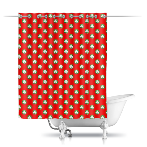 Заказать штору для ванных комнат в Москве. Шторы в ванную Лист клевера от Елена  - готовые дизайны и нанесение принтов.